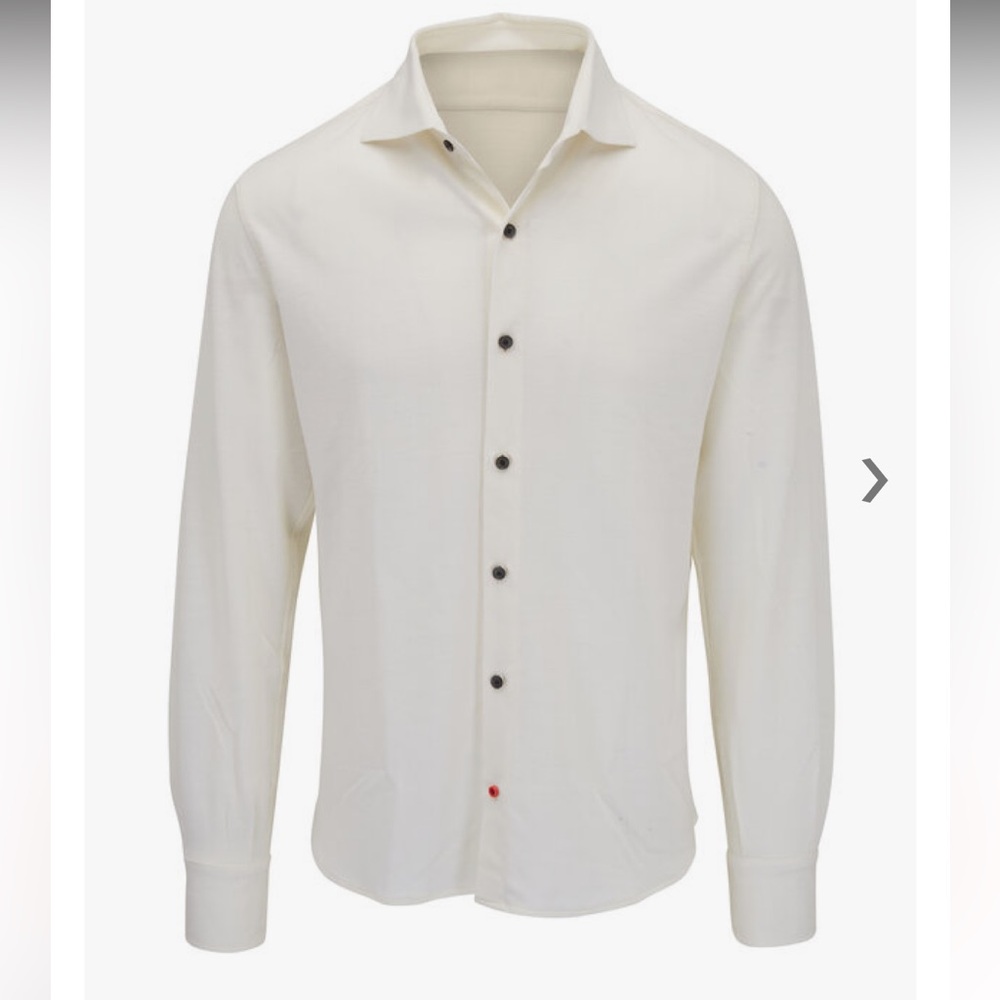 Isaia Men’s 100% Wool Jersey Button Down Shirt